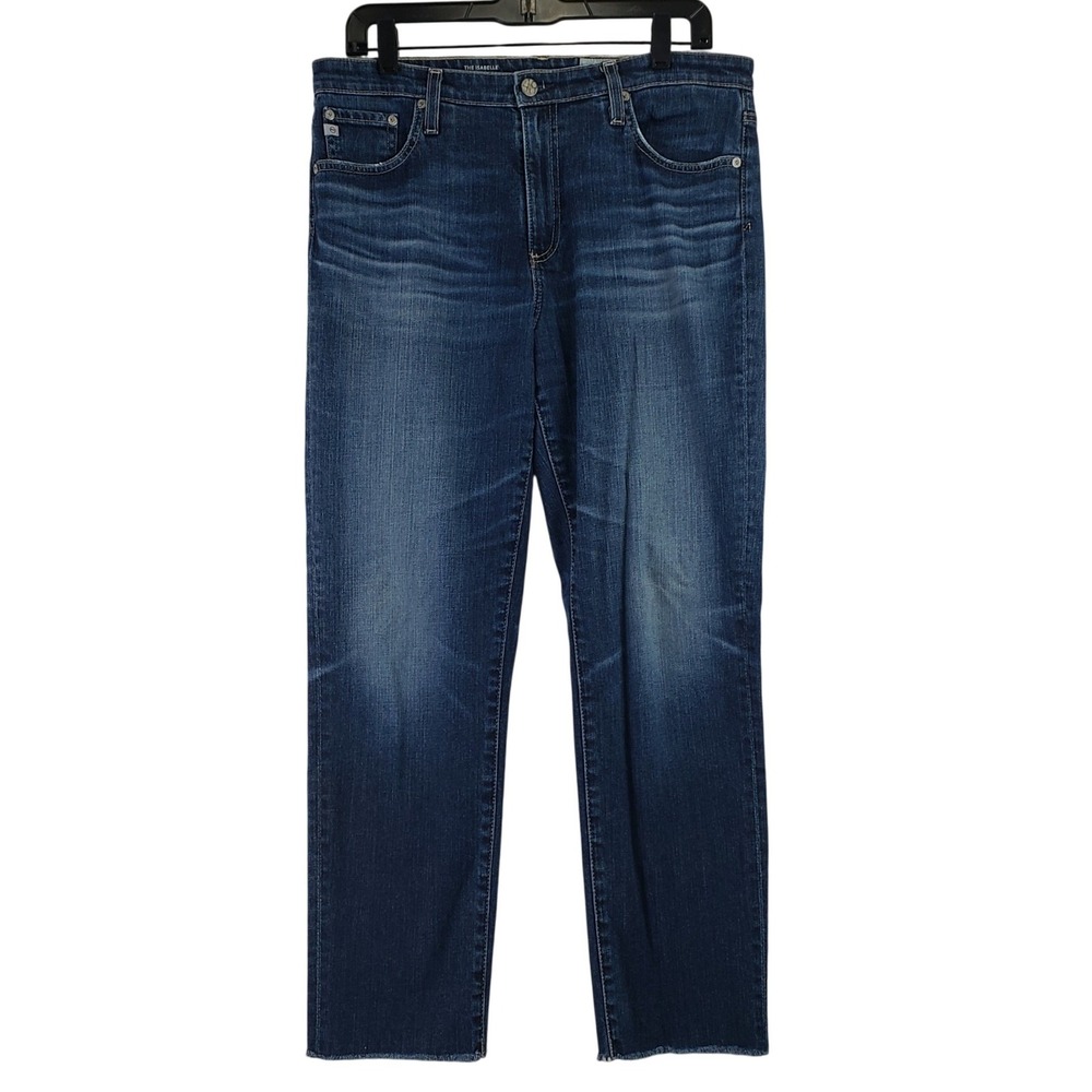 AG Adriano Goldschmied The Isabelle Jeans Womens 31 Blue High Rise Straight Crop